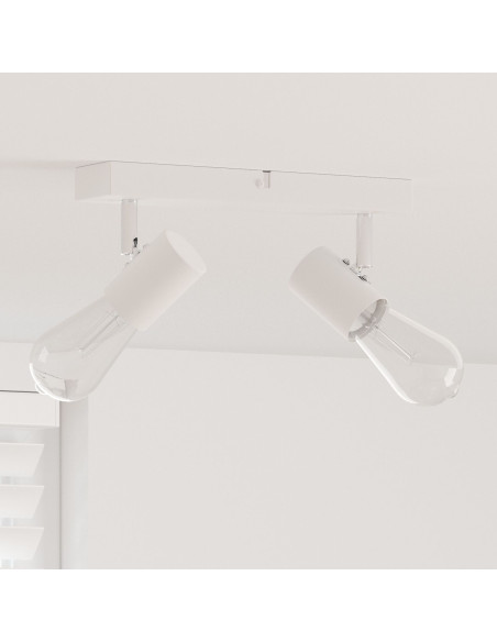 Faretto da soffitto vitaXL 2 vie regolabile bianco E27