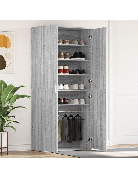 Armadio per Scarpe Grigio Sonoma 80x39x180 cm Legno ingegnerizzato