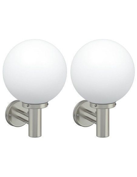 Lampade da parete  2 pezzi Acciaio Inossidabile Argento IP44