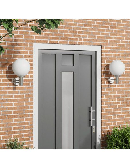 Lampade da parete  2 pezzi Acciaio Inossidabile Argento IP44