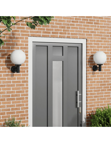 Lampade da parete da esterno  2 pezzi in acciaio inox nero IP44