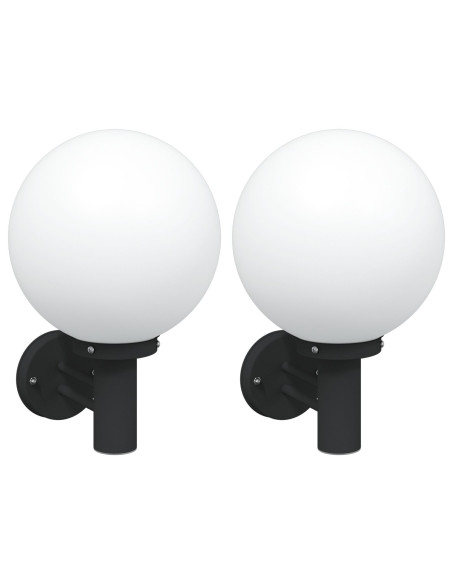 Lampade da parete da esterno  2 pezzi in acciaio inox nero IP44