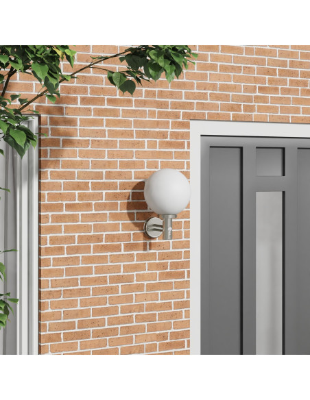 Luce da parete esterna  con sensore Argento Acciaio Inossidabile IP44