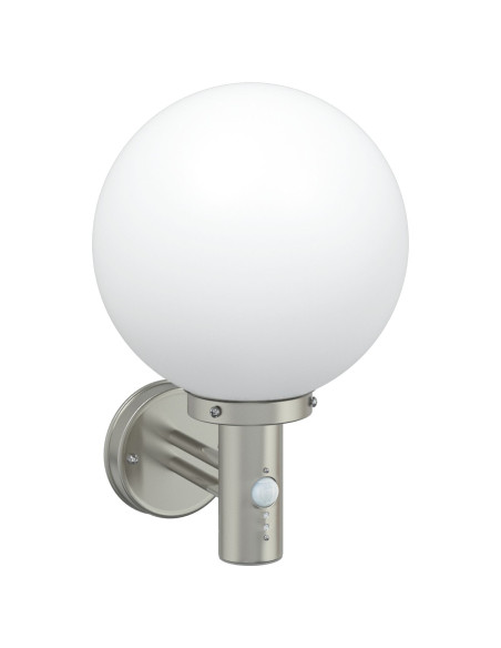 Luce da parete esterna  con sensore Argento Acciaio Inossidabile IP44
