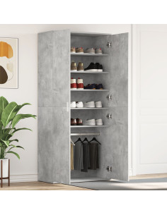 Mobile per scarpe con porta Grigio cemento 80 x 39 x 178 cm