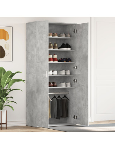 Mobile per scarpe con porta Grigio cemento 80 x 39 x 178 cm