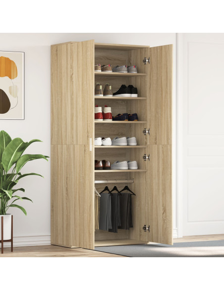 Mobile per Scarpe Quercia Sonoma 80x39x180 cm Legno Ingegnerizzato