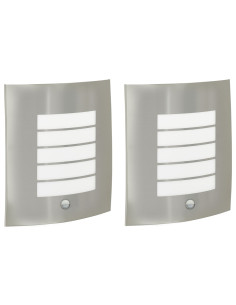 Lampada da Parete Esterna 2 pcs Argento 23.5 x 9 x 26 cm