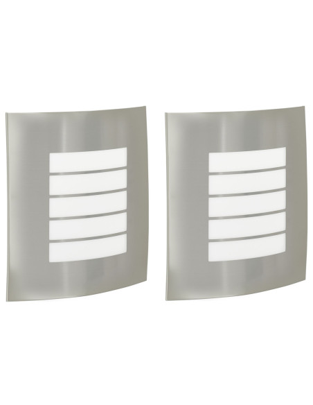 Lampada da Parete Esterna 2 pcs Argento 23.5 x 9 x 26 cm