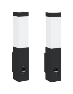Lampada da Parete Esterna 2 pcs Nero 10.5 x 6 x 33 cm