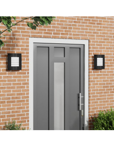 Lampada da Parete Esterna 2 pcs Nero 23.5 x 9 x 26 cm