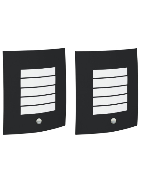 Lampade da Parete Esterne con Sensore 2 pz Nero Acciaio Inossidabile IP44