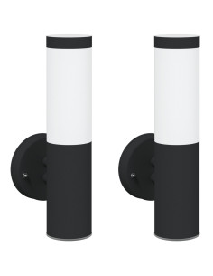 Lampada da Parete Esterna 2 pcs Nero 15 x 7,5 x 33 cm