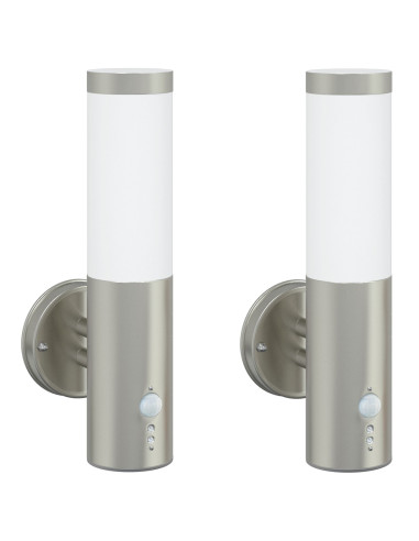 Lampada da Parete Esterna 2 pcs Argento 15 x 7,5 x 33 cm