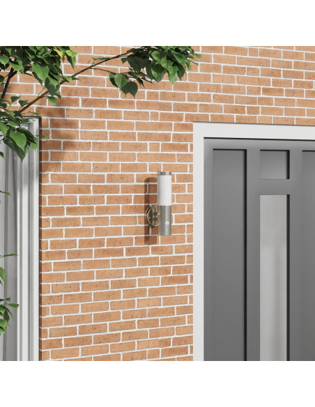 Luce da Parete Esterna con Sensore  Argento Acciaio Inossidabile IP44