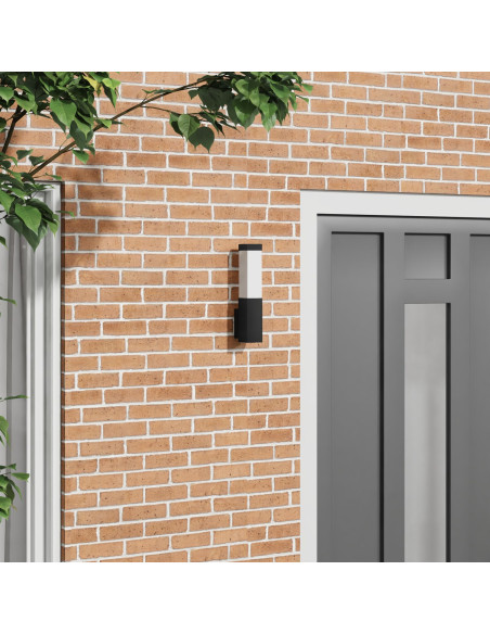 Lampada da Muro per Esterni  Nera in Acciaio Inossidabile IP44