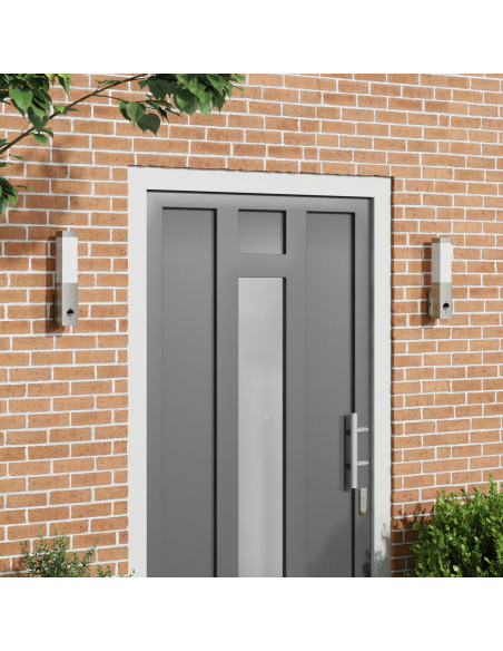 Faretto da Esterno con Sensore 2 pz Argento Acciaio Inossidabile IP44