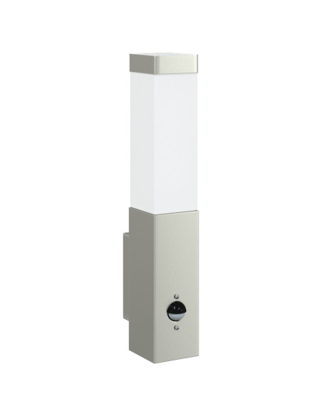 Lampada da parete da esterno  con sensore Argento Acciaio inossidabile IP44