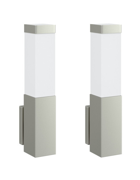 Lampade da Parete da Esterno 2 pz Argento Acciaio Inossidabile IP44