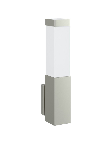 Luce da parete esterna argentata in acciaio inox IP44