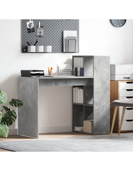 Scrivania da Scrittura  Grigio in Cemento Legno ingegnerizzato Media