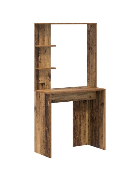 Scrivania Marrone Legno Antico Legno Massello di Recupero Media