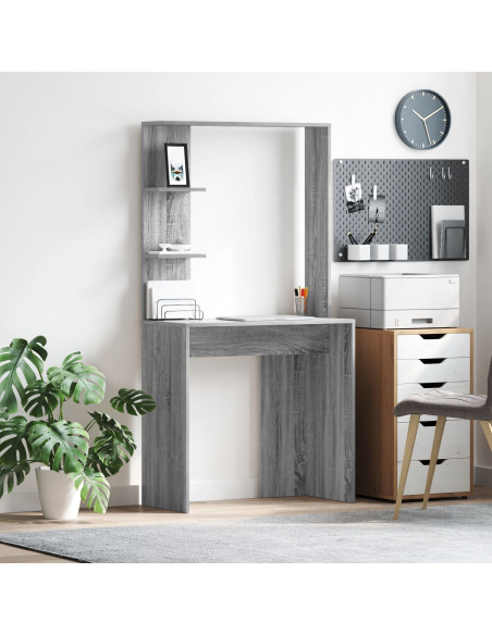 Scrivania Grigia per Computer Grigio Sonoma Legno Ingegnerizzato