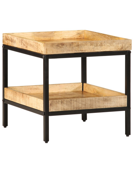 Tavolino  45x45x45 cm Legno Massello di Mango Grezzo