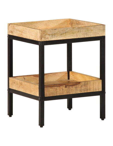 Tavolino  35x35x45 cm Legno Massello di Mango Ruvido