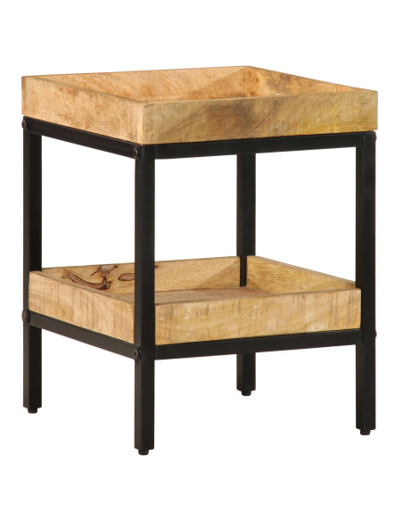 Tavolino  35x35x45 cm Legno Massello di Mango Ruvido