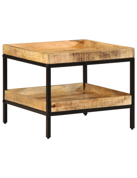 Tavolino  55x55x45 cm in legno massello di mango grezzo