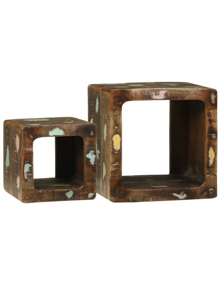 Unità TV 2 pcs Multicolore Legno Recuperato Massello