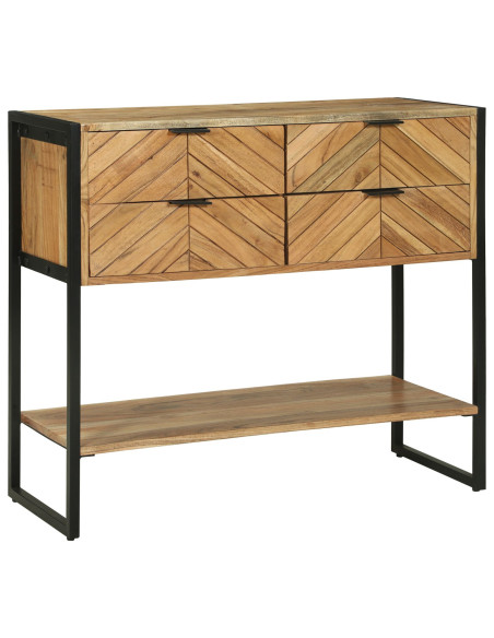 Tavolo Console 90x35x80 cm Legno Massello Acacia