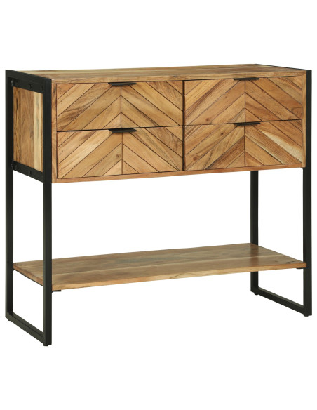 Tavolo Console 90x35x80 cm Legno Massello Acacia