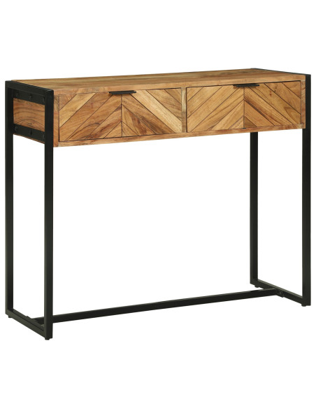 Tavolo Consolle  90x35x75 cm Legno Massello Acacia