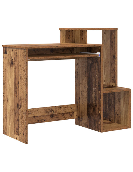 Scrivania Marrone per Computer Legno Vecchio Legno Ingegnerizzato