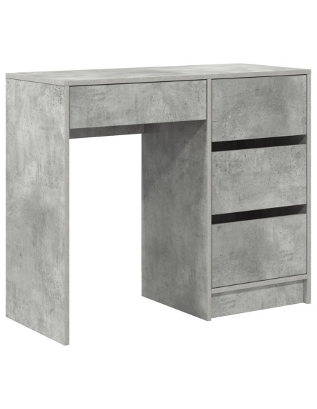 Scrivania Grigia Grigio Cemento Cemento Standard Stoccaggio