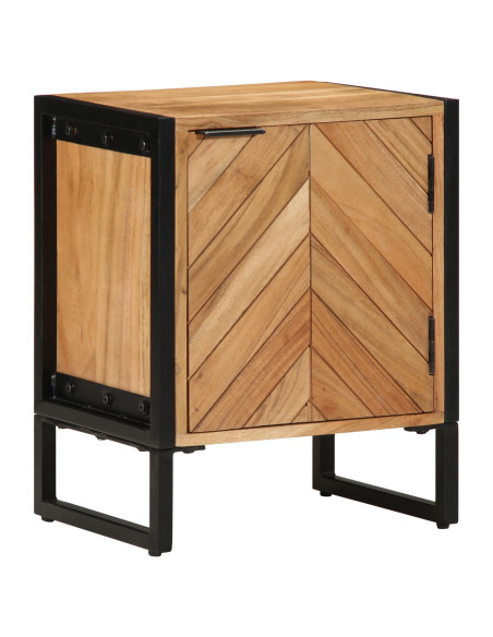 Comodino 40x30x50 cm in legno massello di acacia