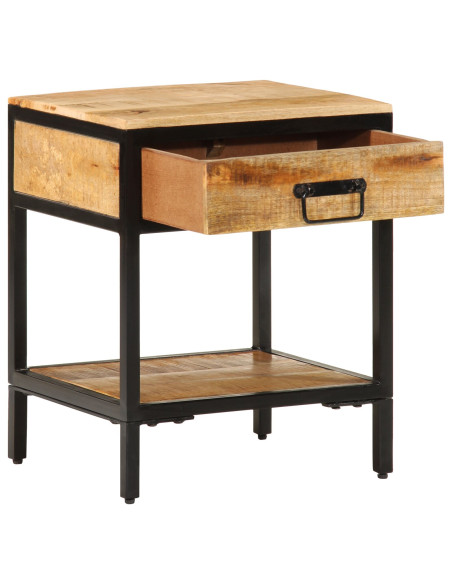 Comodino  40x35x50 cm Legno Massello Ruvido Mango