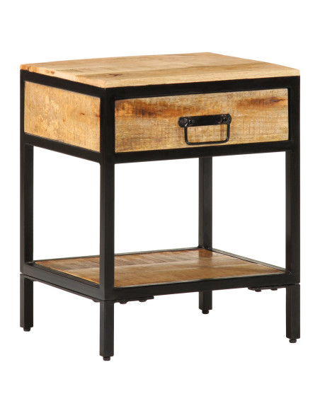 Comodino  40x35x50 cm Legno Massello Ruvido Mango