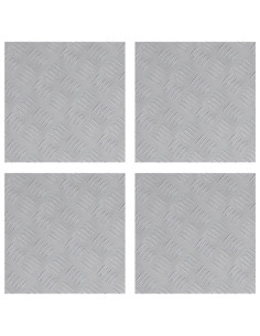 Gradini per Scale Quadrato 4 pcs Argento 40 x 40 cm Alluminio