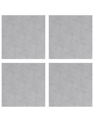 Gradini per Scale Quadrato 4 pcs Argento 40 x 40 cm Alluminio