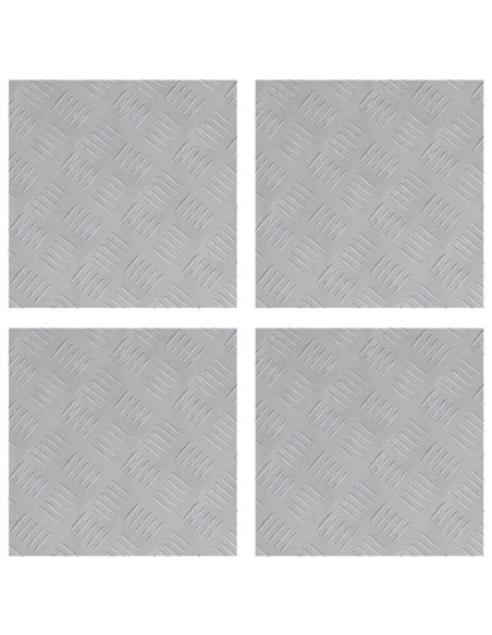 Gradini per Scale Quadrato 4 pcs Argento 40 x 40 cm Alluminio