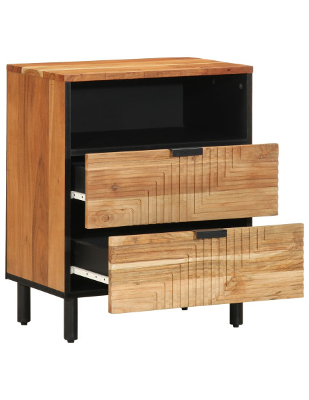 Comodino  50x33x62 cm in legno massello di acacia