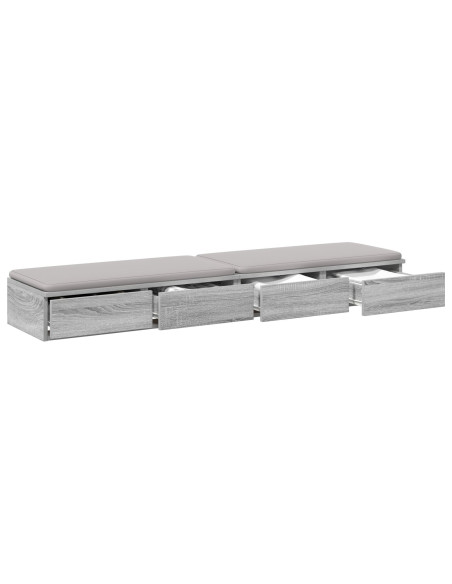 Cassetti Letto Grigio Sonoma 150x36,5x16,5 cm in Legno Compensato