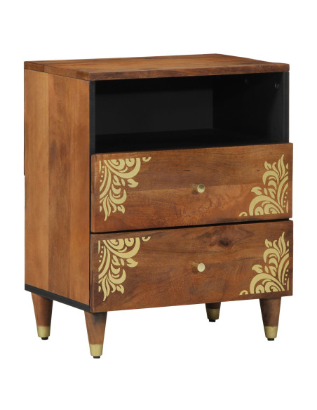 Comodino 50x33x60 cm in Legno Massello di Mango