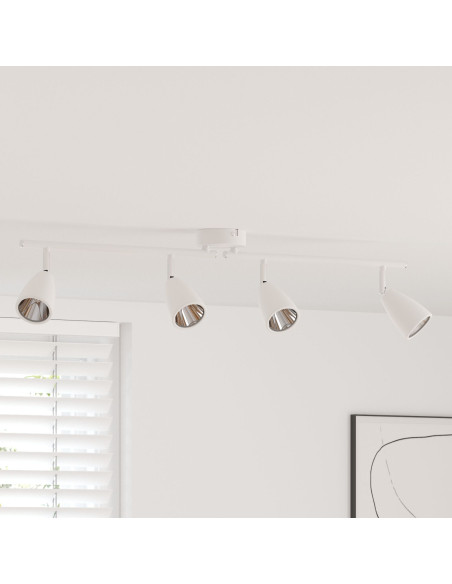 Faretto da soffitto 4 Vie Regolabile Bianco GU10