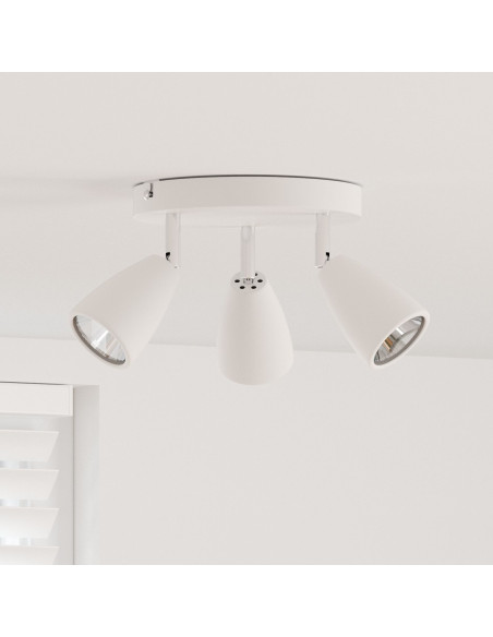 Faretto da Soffitto 3 Vie Regolabile Bianco GU10