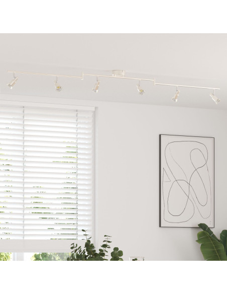 Faretti da soffitto  6 vie regolabili in nickel spazzolato GU10