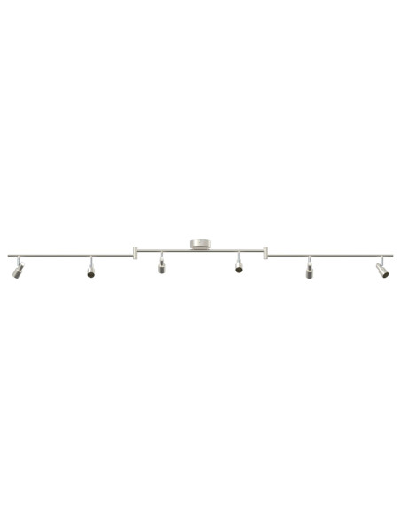 Faretti da soffitto  6 vie regolabili in nickel spazzolato GU10